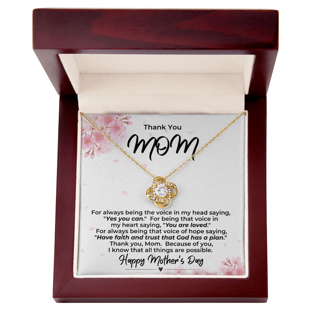 Thank You Mom, You're the Voice / Love Knot Necklace