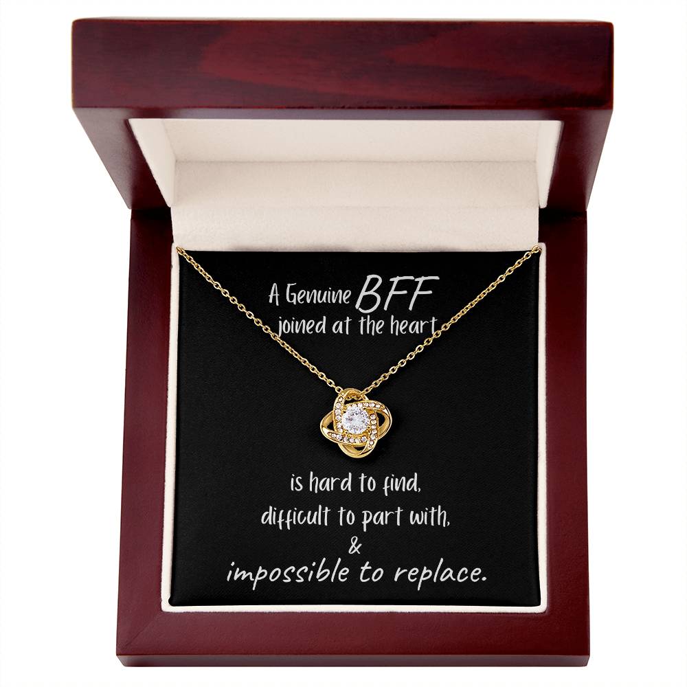 A Genuine BFF is Impossible to Replace / Love Knot Necklace Jewelry