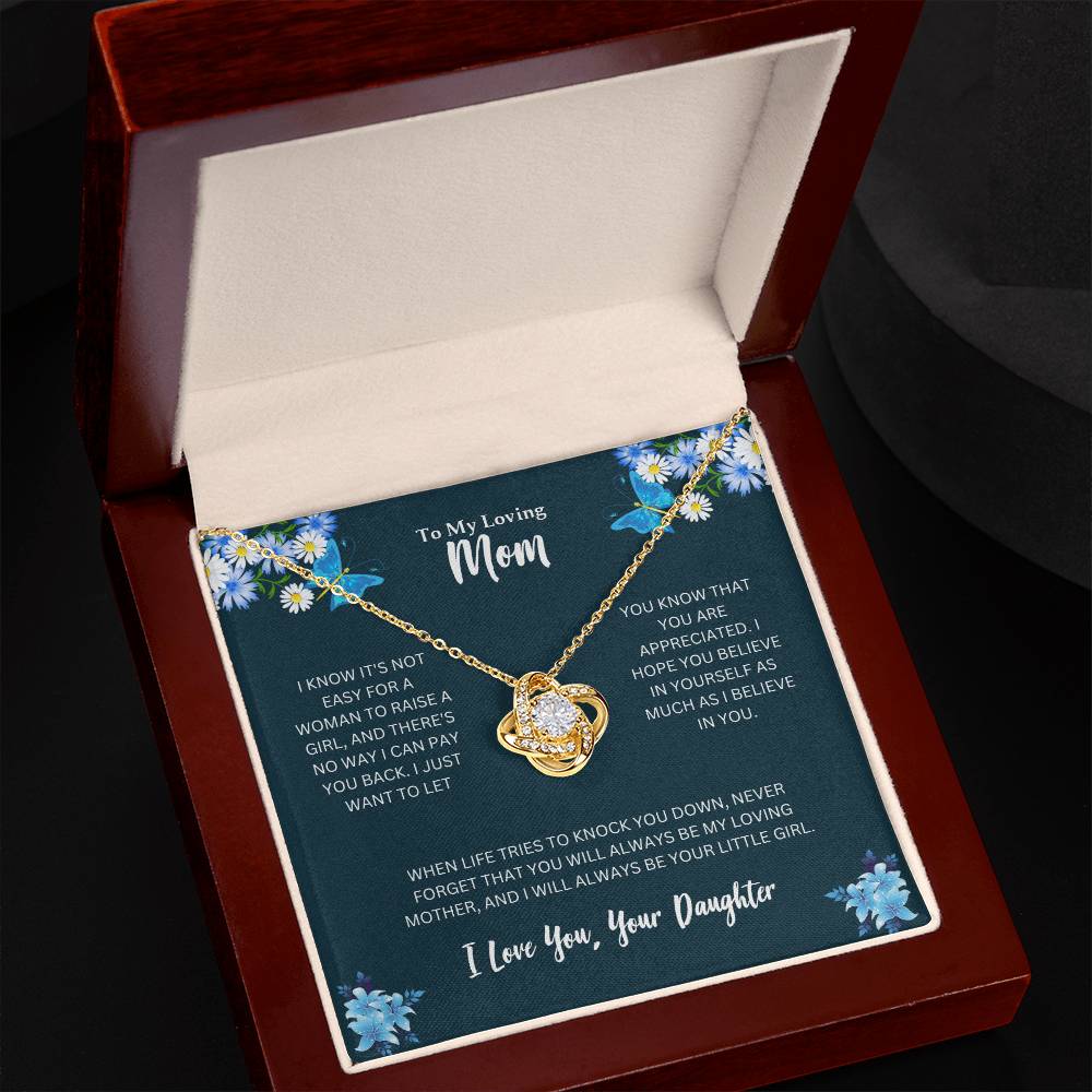 To My Loving Mom | I Love You - Love Knot Necklace