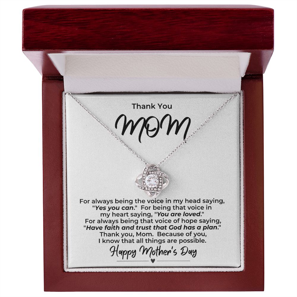 Thank You Mom -- Love Knot Necklace