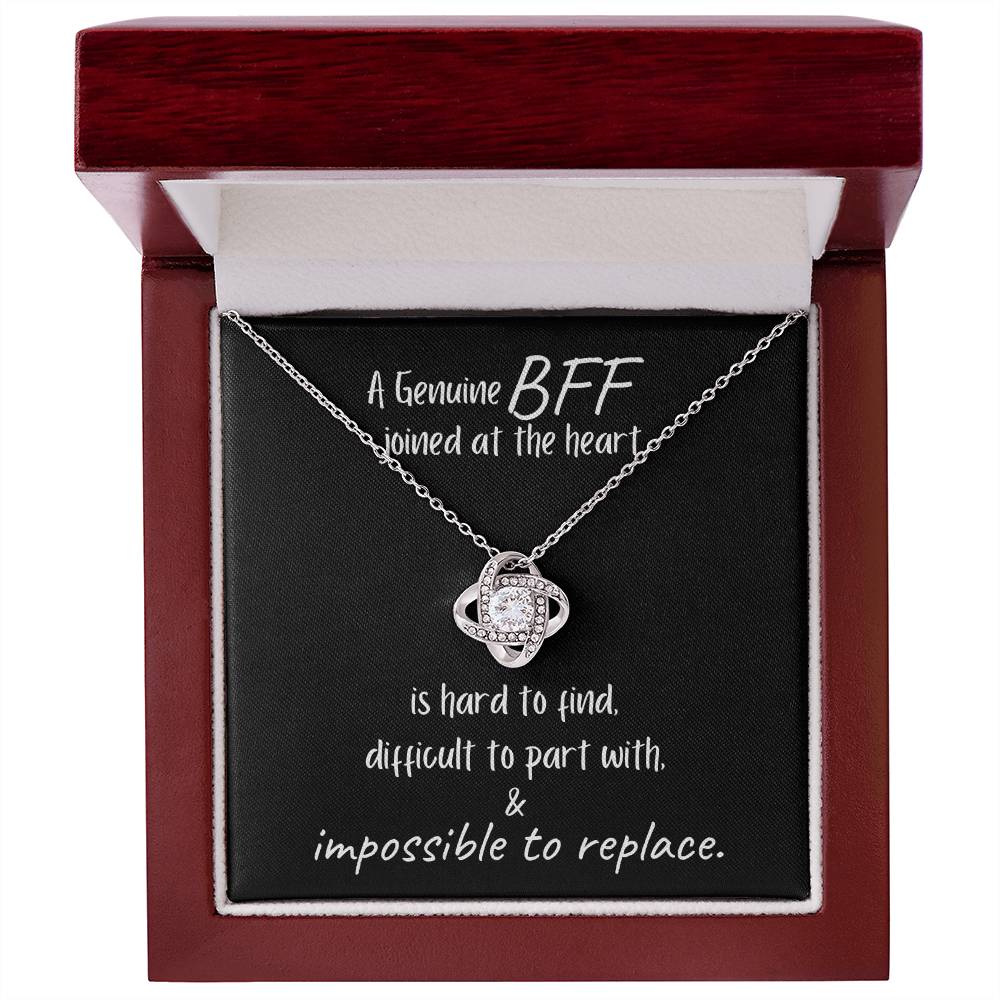 A Genuine BFF is Impossible to Replace / Love Knot Necklace Jewelry