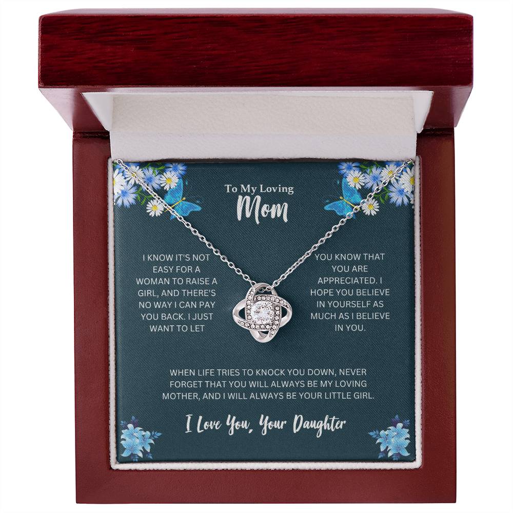 To My Loving Mom | I Love You - Love Knot Necklace