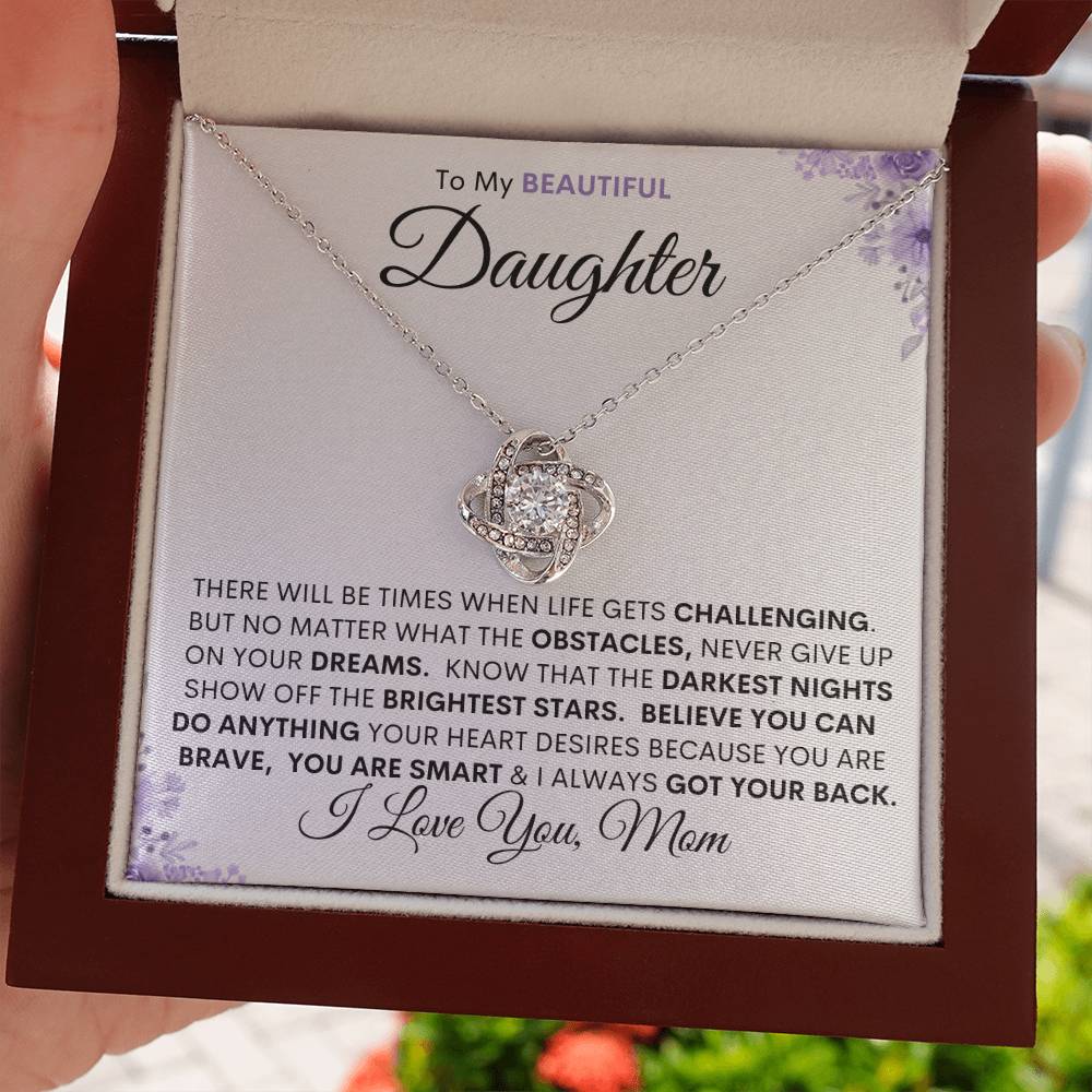 Daughter, I've Always Got Your Back / Love Knot Necklace