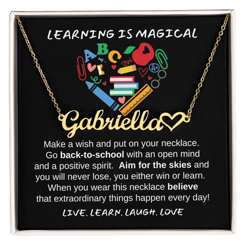 LEARNING IS MAGICAL - Make A Wish / Personalized Name Necklace