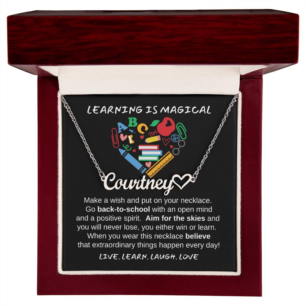 LEARNING IS MAGICAL - Make A Wish / Personalized Name Necklace