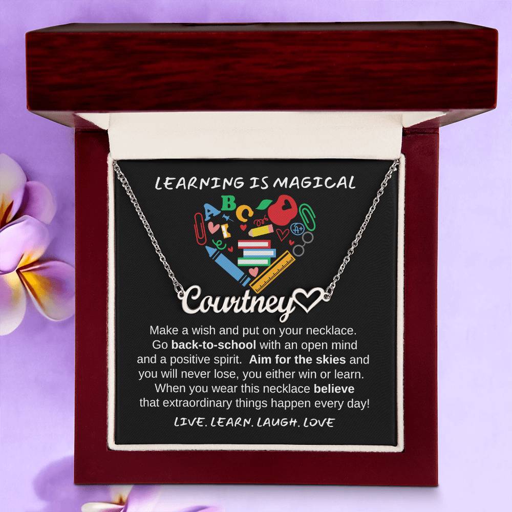 LEARNING IS MAGICAL - Make A Wish / Personalized Name Necklace