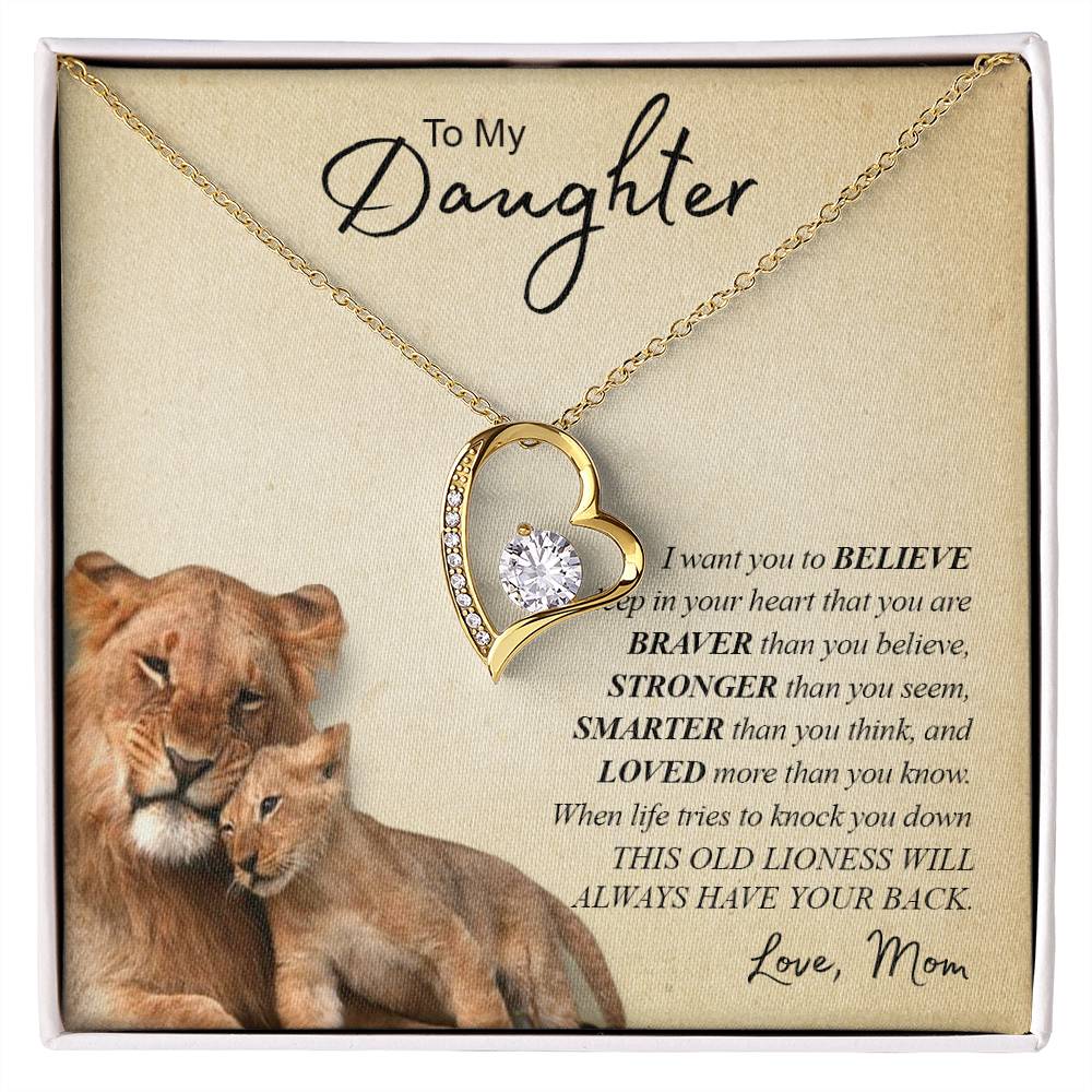 To My Daughter | You Are Braver Than You Believe - Forever Love Necklace
