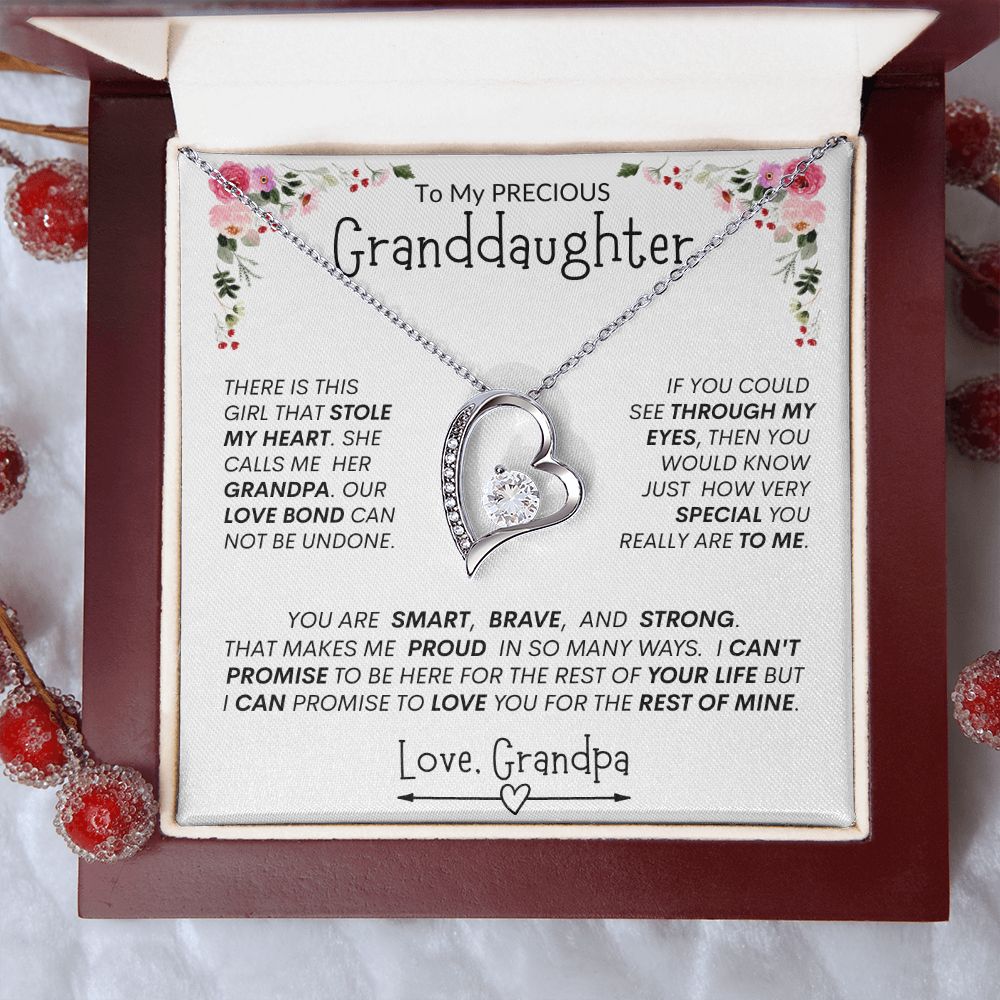 Granddaughter "This Brave, Smart, Strong Girl Stole My Heart " l Forever Love Necklace