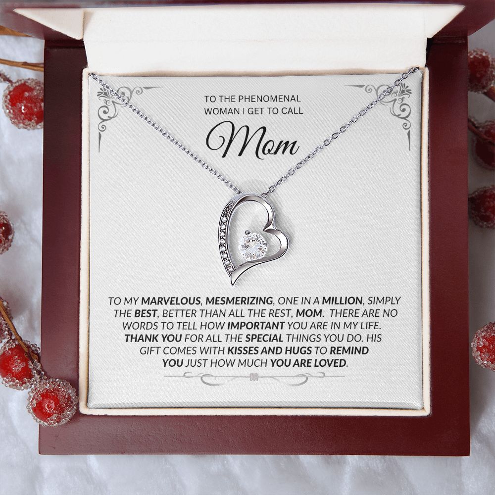 Mom is Marvelous -- Forever Heart Necklace