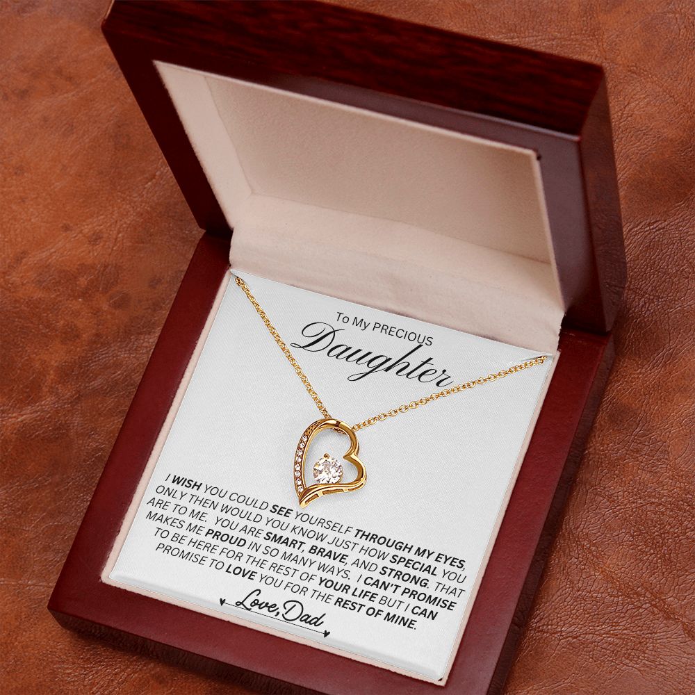 Dad To Daughter, Smart / Brave / Strong l Forever Love Necklace