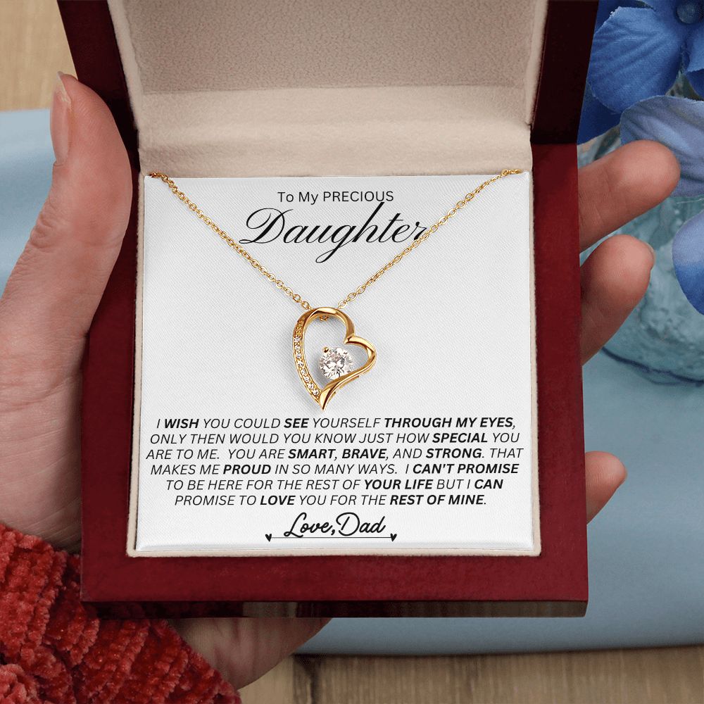 Dad To Daughter, Smart / Brave / Strong l Forever Love Necklace