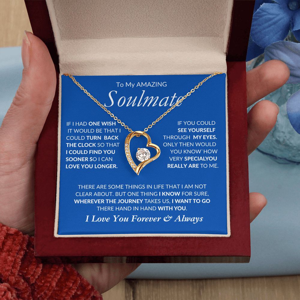 Soulmate Wherever the Journey, I'm With You -- Forever Love Necklace