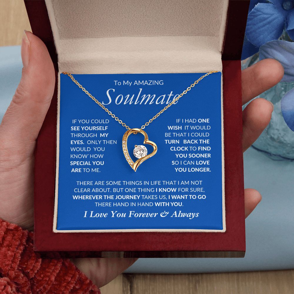 Soulmate I Want To Spend Forever With You -- Forever Love Heart Necklace