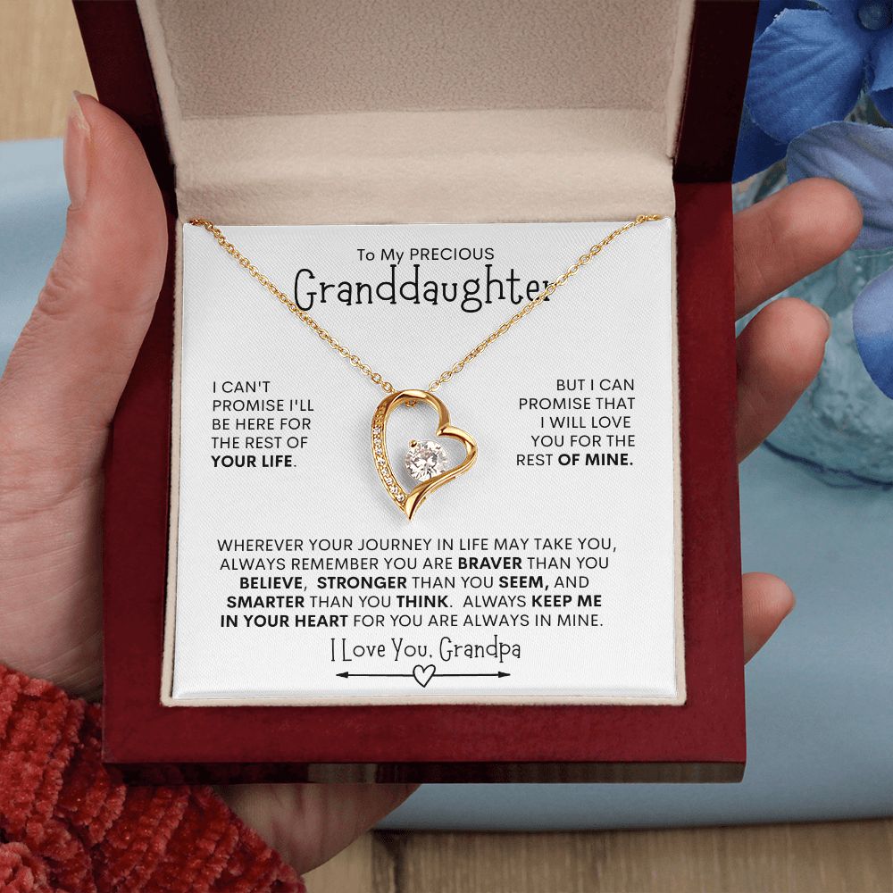 Grandpa to Granddaughter Promise l Forever Love Necklace