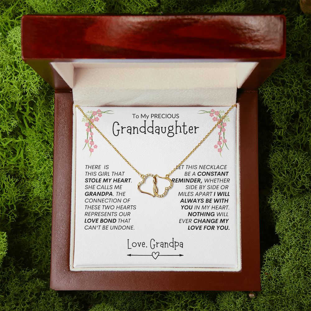 Precious Granddaughter Reminder -- Everlasting Love Hearts Necklace