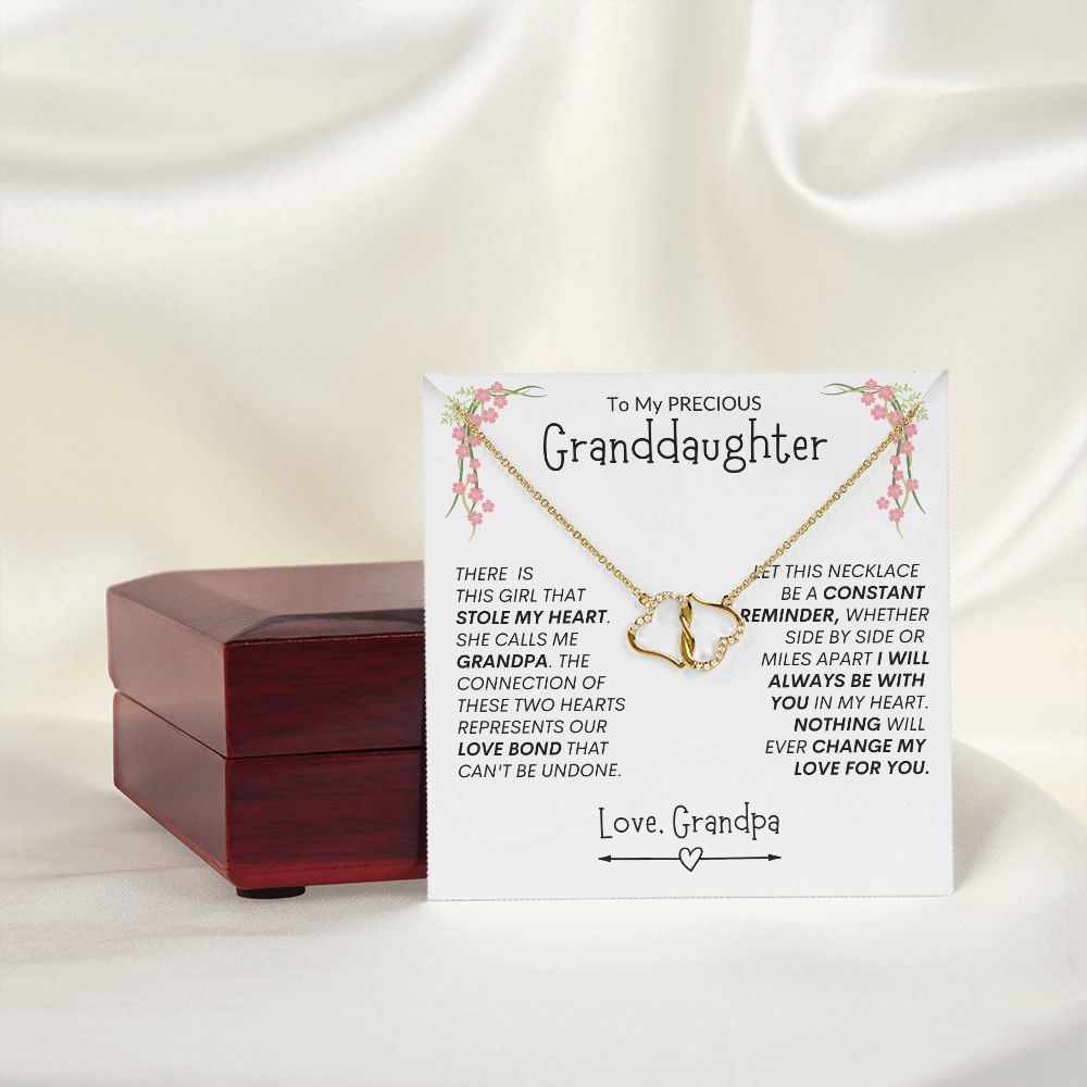 Precious Granddaughter Reminder -- Everlasting Love Hearts Necklace