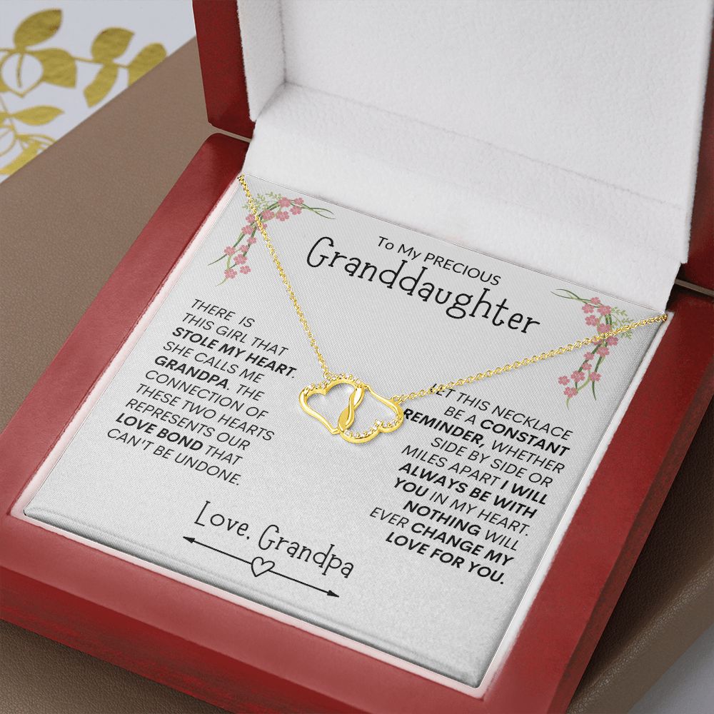 Precious Granddaughter Reminder -- Everlasting Love Hearts Necklace