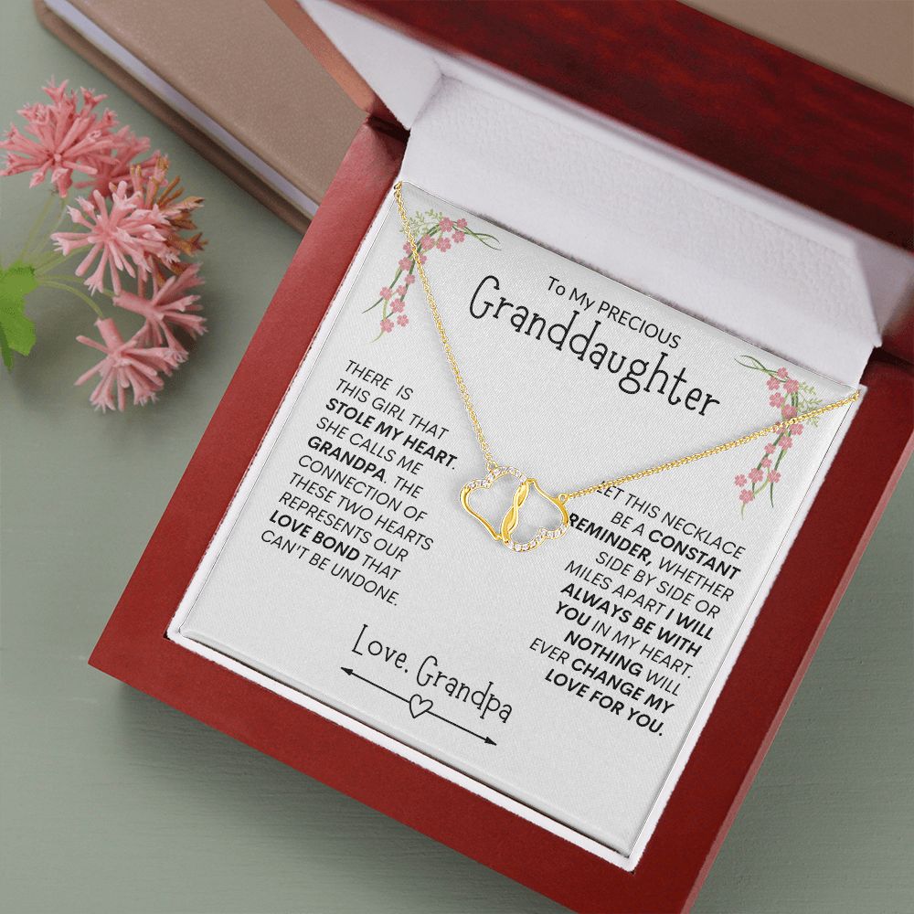 Precious Granddaughter Reminder -- Everlasting Love Hearts Necklace