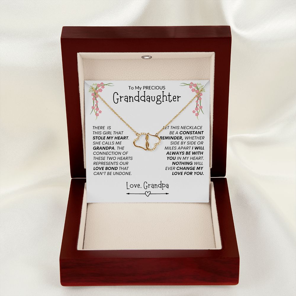 Precious Granddaughter Reminder -- Everlasting Love Hearts Necklace