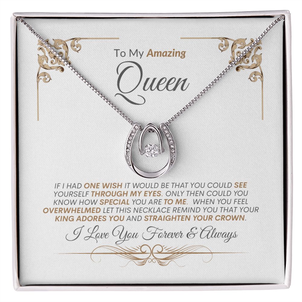 Queen Straighten Your Crown - Wife Lucky In Love Necklace