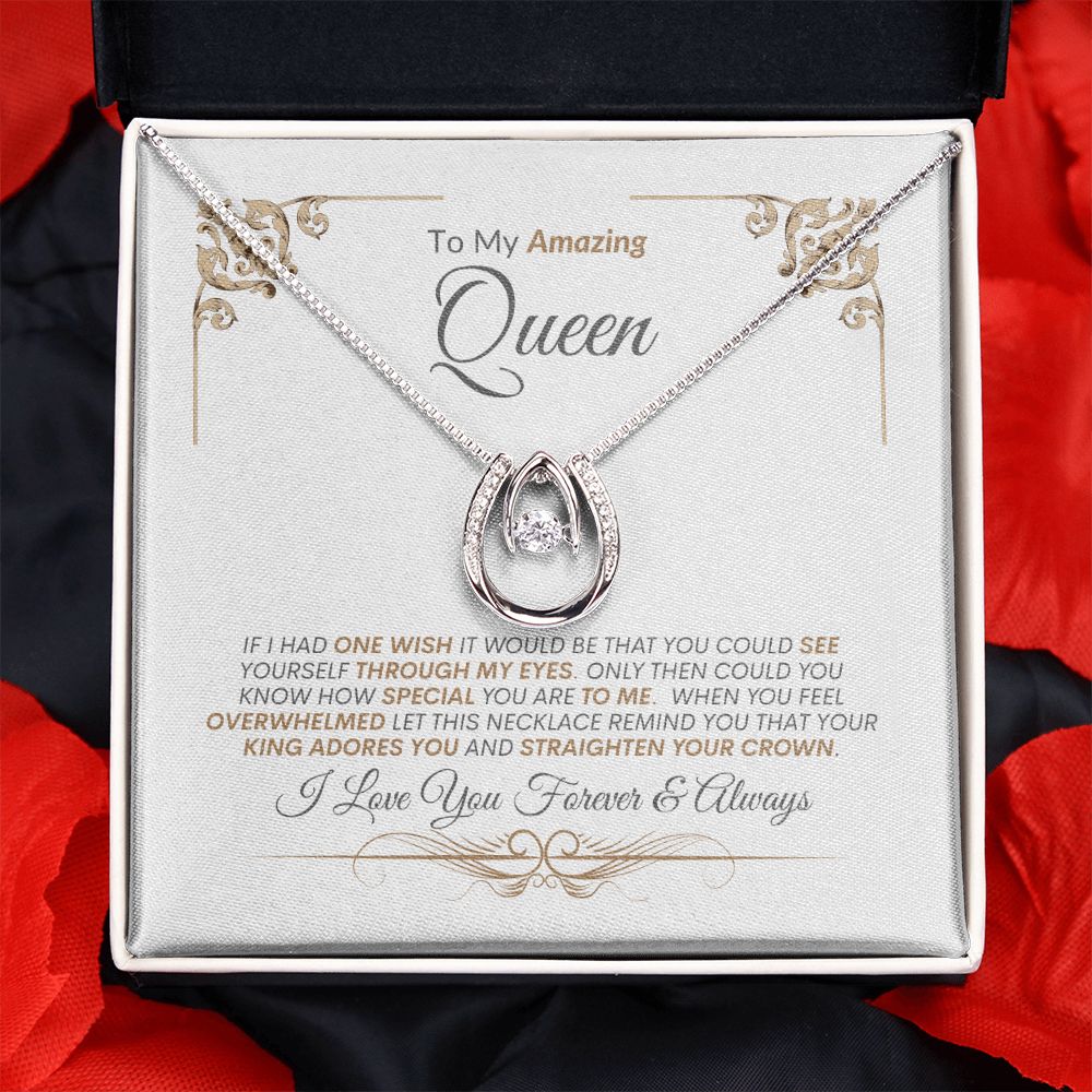 Queen Straighten Your Crown - Wife Lucky In Love Necklace