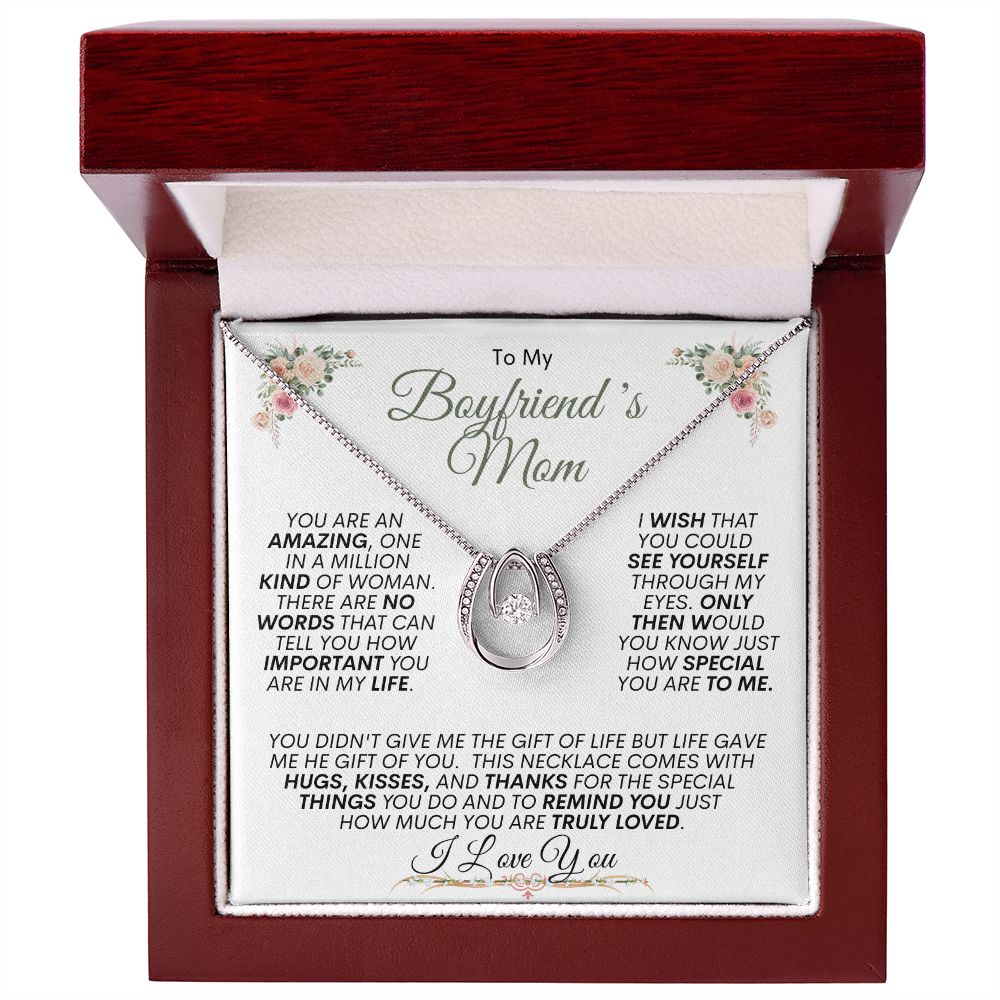 "Show Your Love to Your Boyfriend's Mom with our Lucky In Love Necklace"
