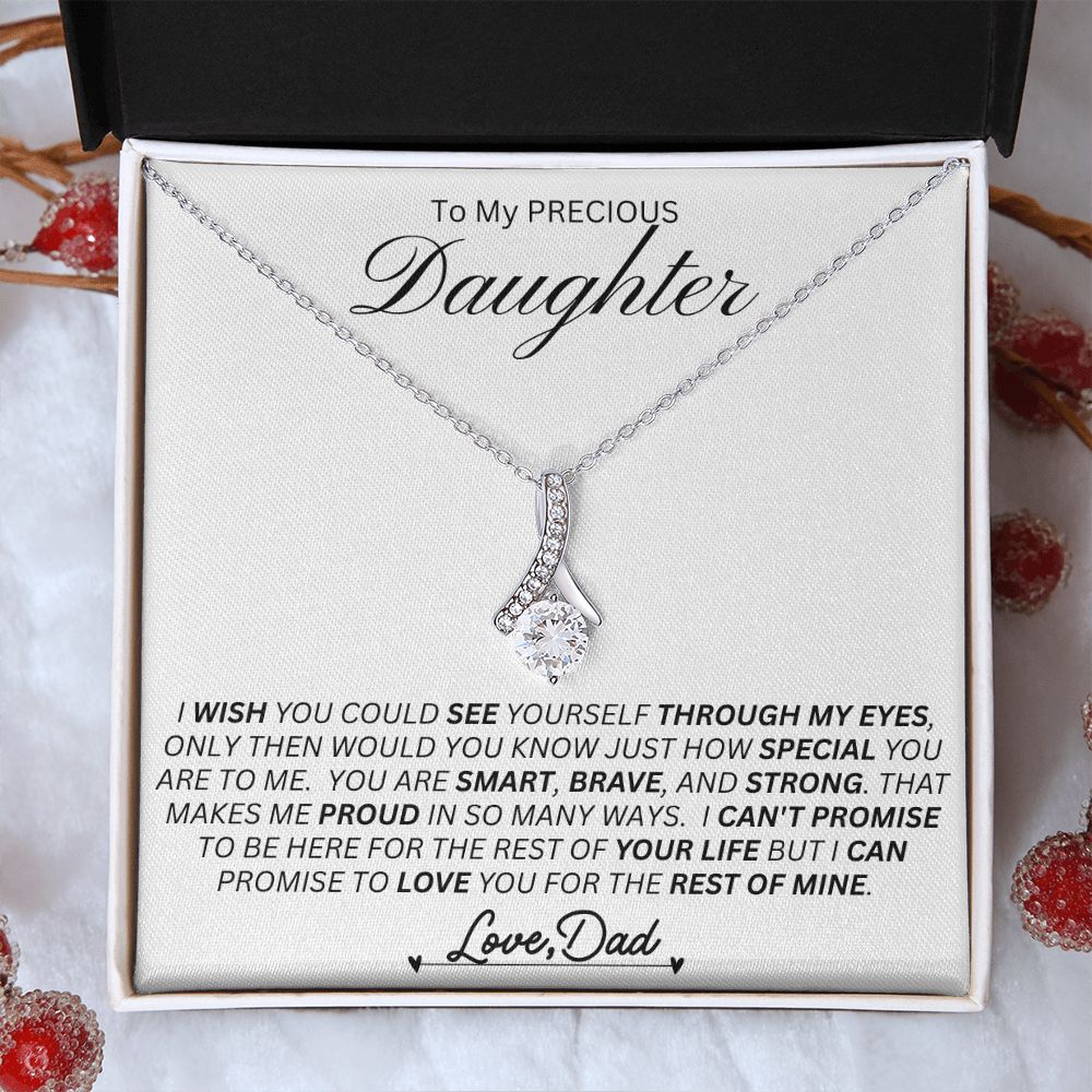 Dad to Daughter, If You Coud See Thru My Eyes l Alluring Beauty Necklace