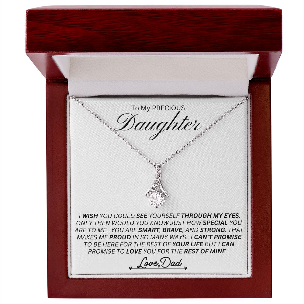 Dad to Daughter, If You Coud See Thru My Eyes l Alluring Beauty Necklace