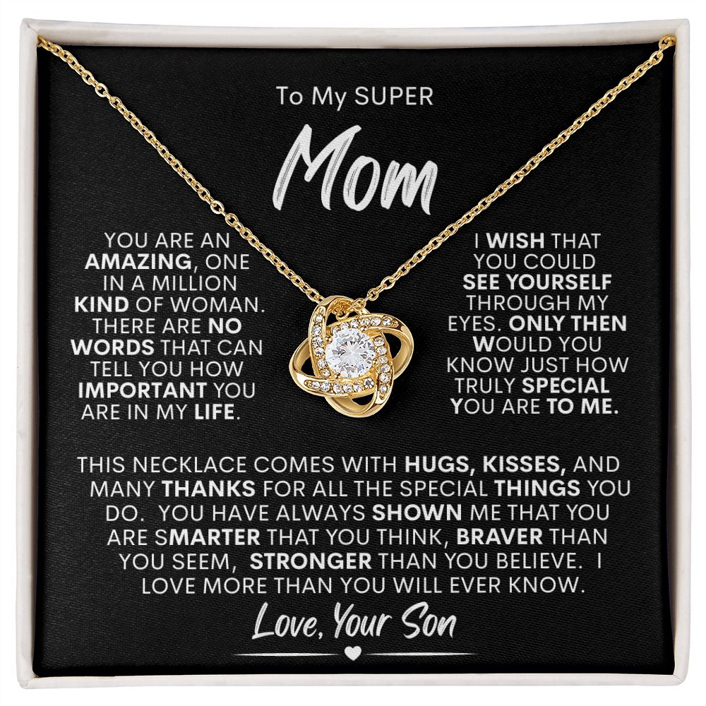 Super Mom from Son -- Love Knot Necklace