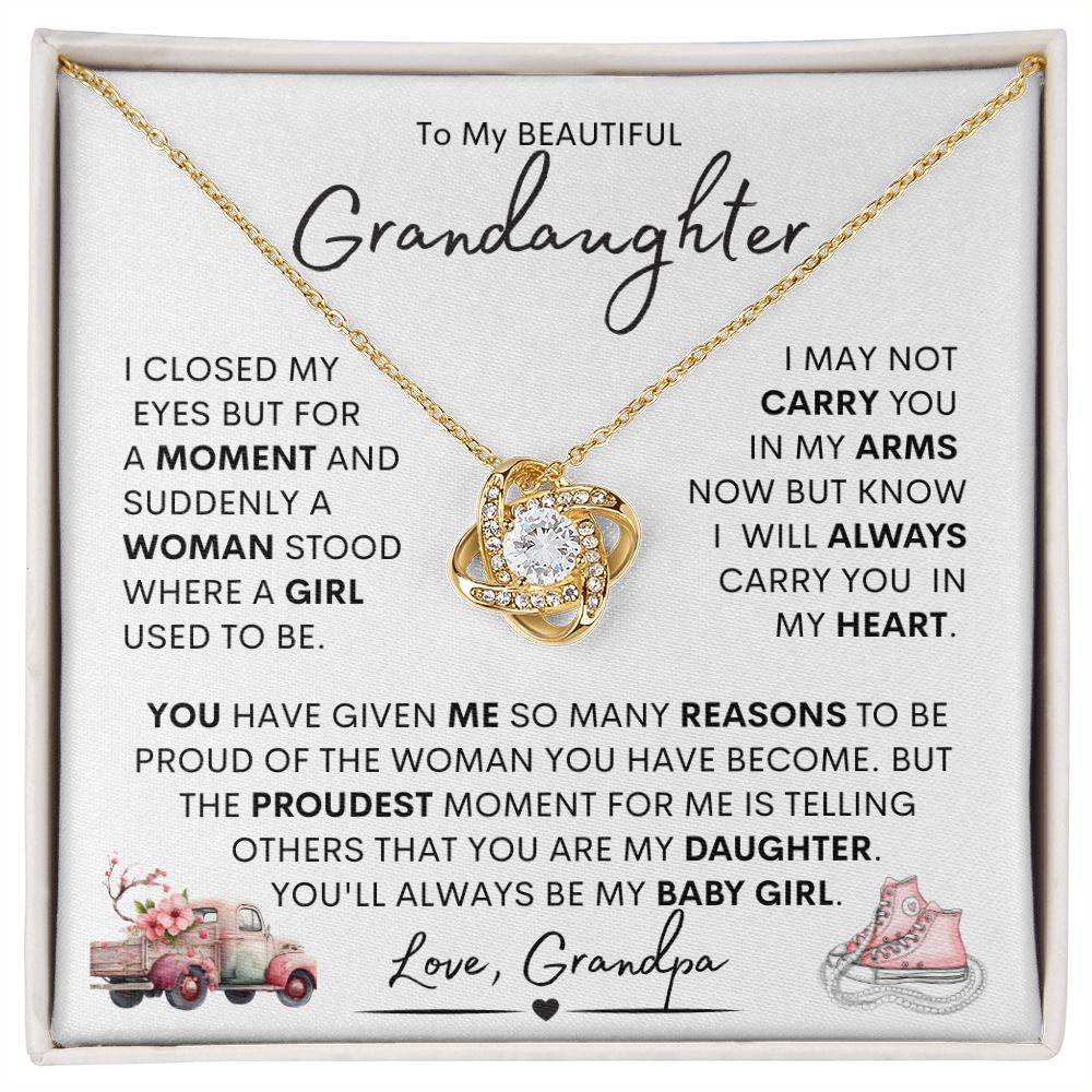 Granddaughter From Grandpa Love Knot Necklace