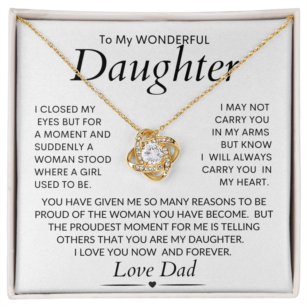 Daughter From Dad Love Knot Necklace