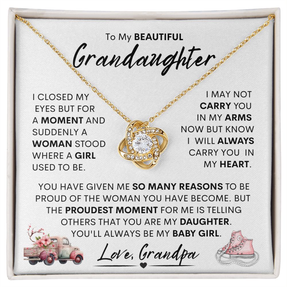 Granddaughter Sneakers (Love Knot Necklace)