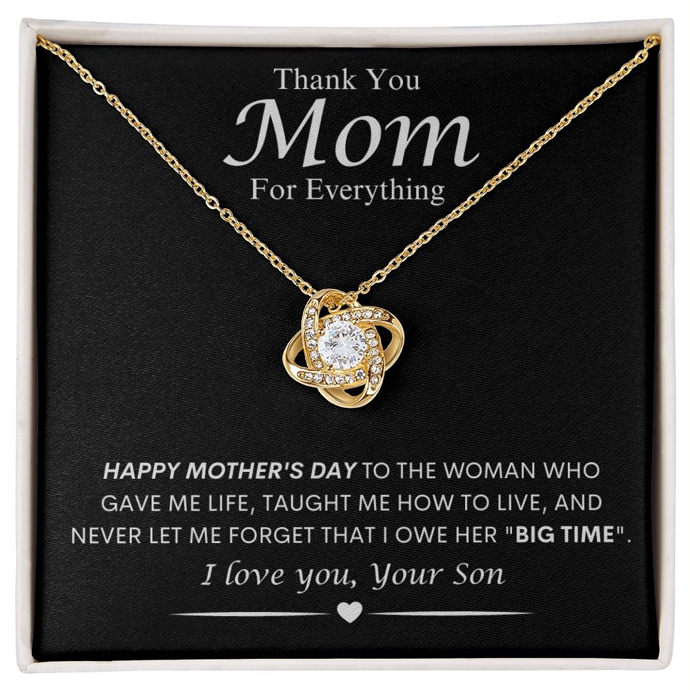 Mom from Son, Thanks / LOVE KNOT necklace