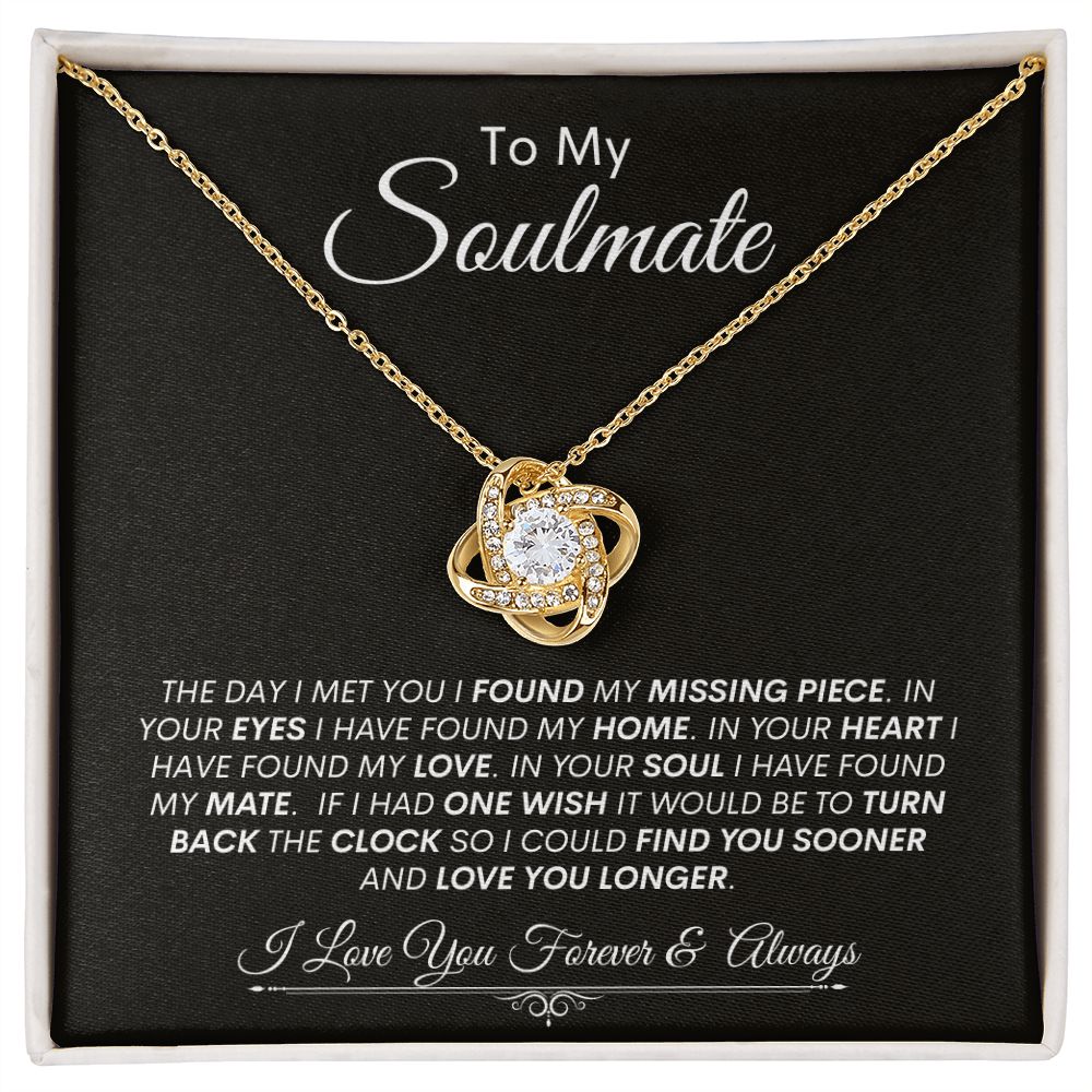 Soulmate, I Found Home In Your Heart --Love Knot Necklace