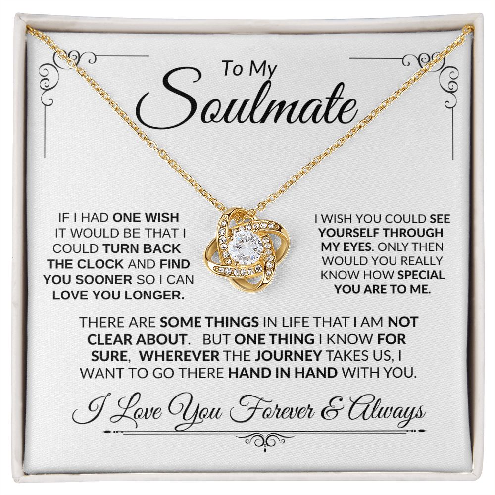 Soulmate If I Had One Wish -- Love Knot Necklace