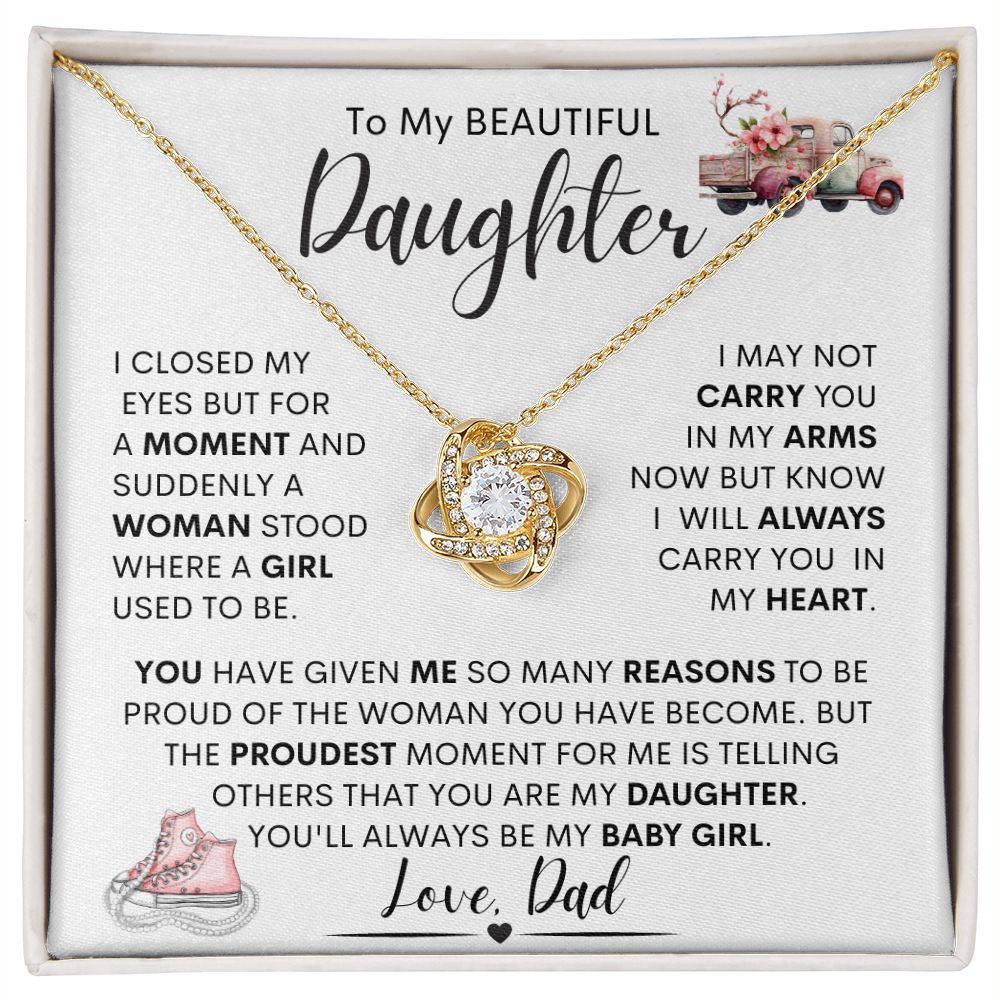 Daughter from Dad Love Knot Necklace & a Truckload of Flowers