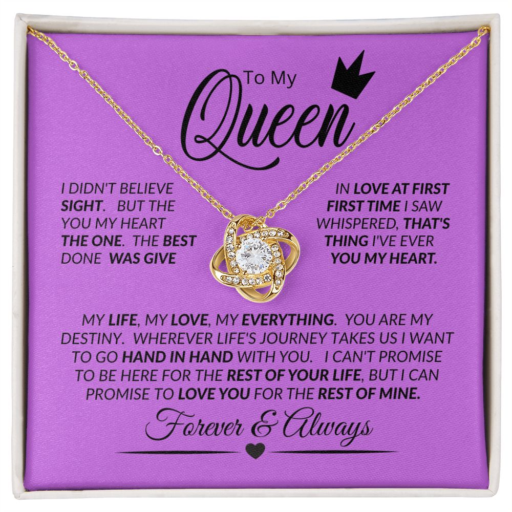 Queen, First Time I Saw You My Heart Whispered / Love Knot Necklace