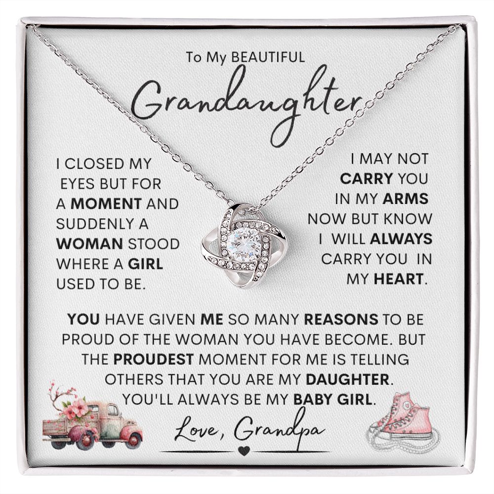 Granddaughter From Grandpa Love Knot Necklace