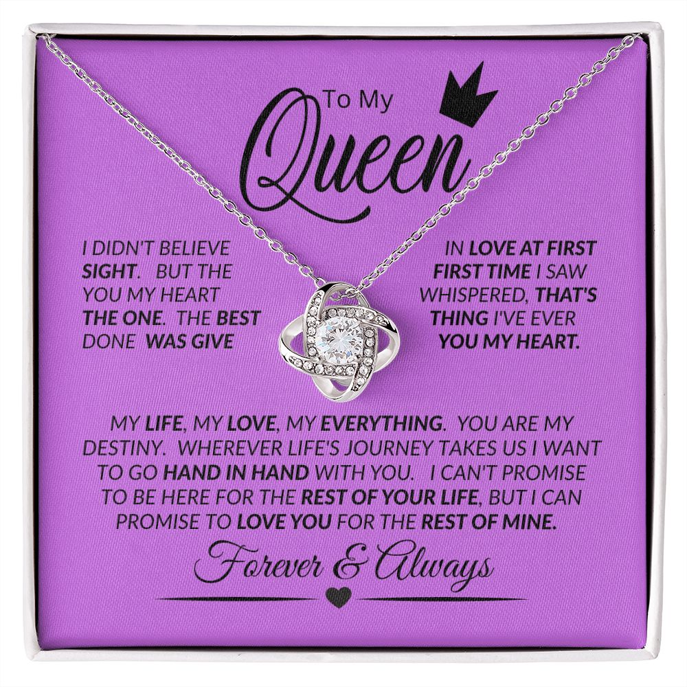 Queen, First Time I Saw You My Heart Whispered / Love Knot Necklace