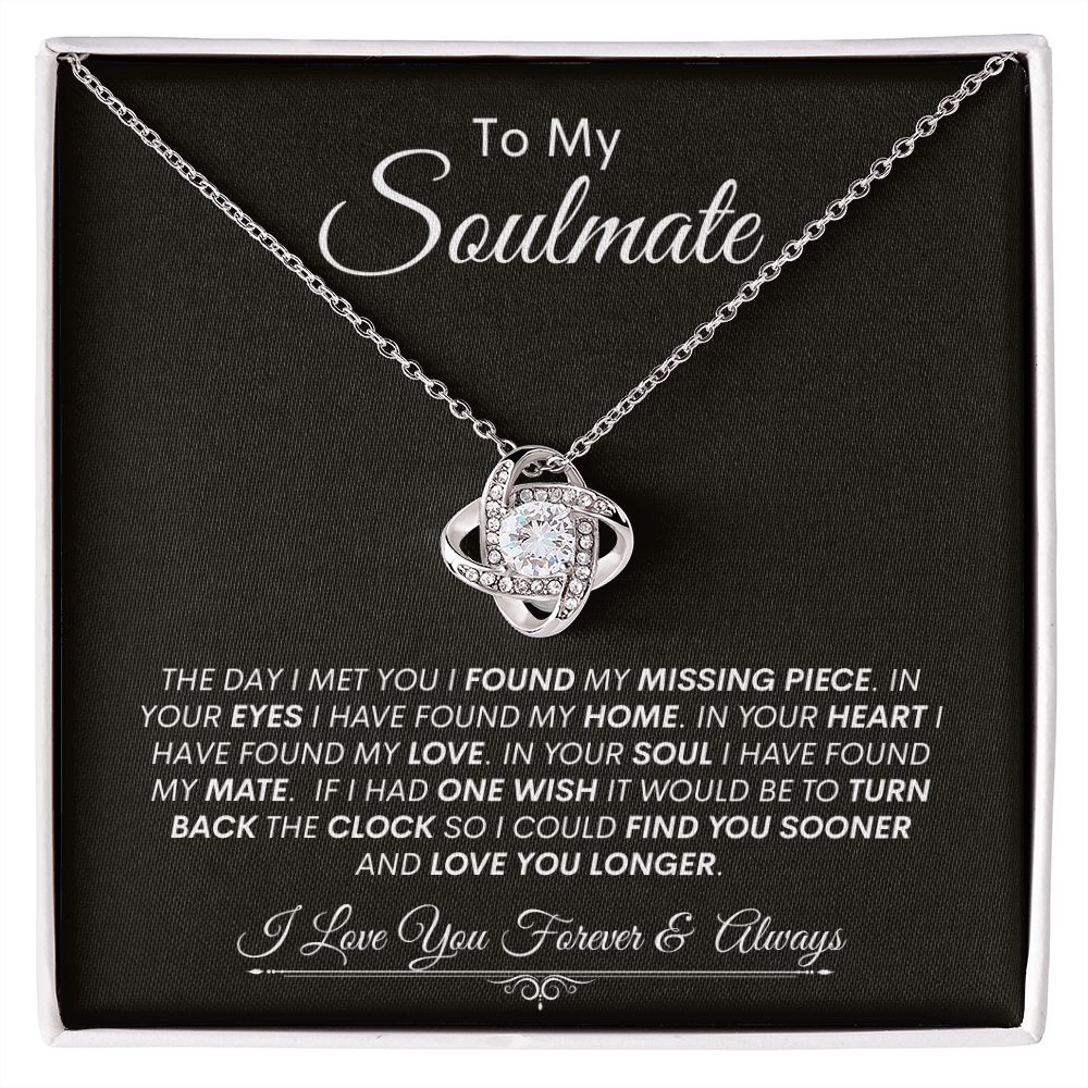 Soulmate, I Found Home In Your Heart --Love Knot Necklace