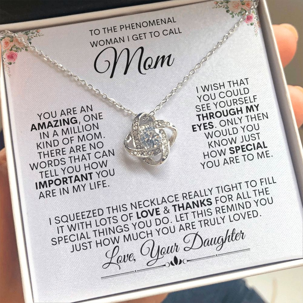 Phenomenal Mom -- Love Knot Necklace Full of Love & Thanks
