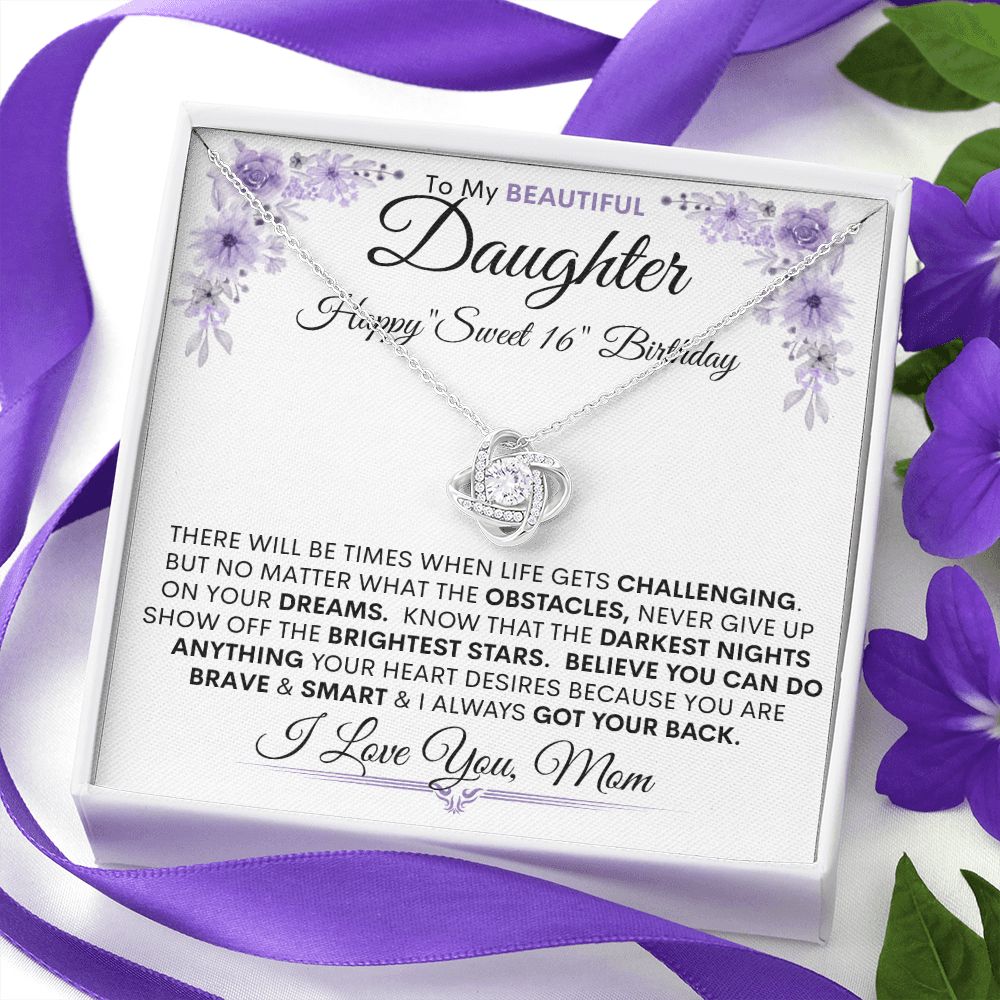 Daughter "Sweet 16" Birthday l Love Knot Necklace