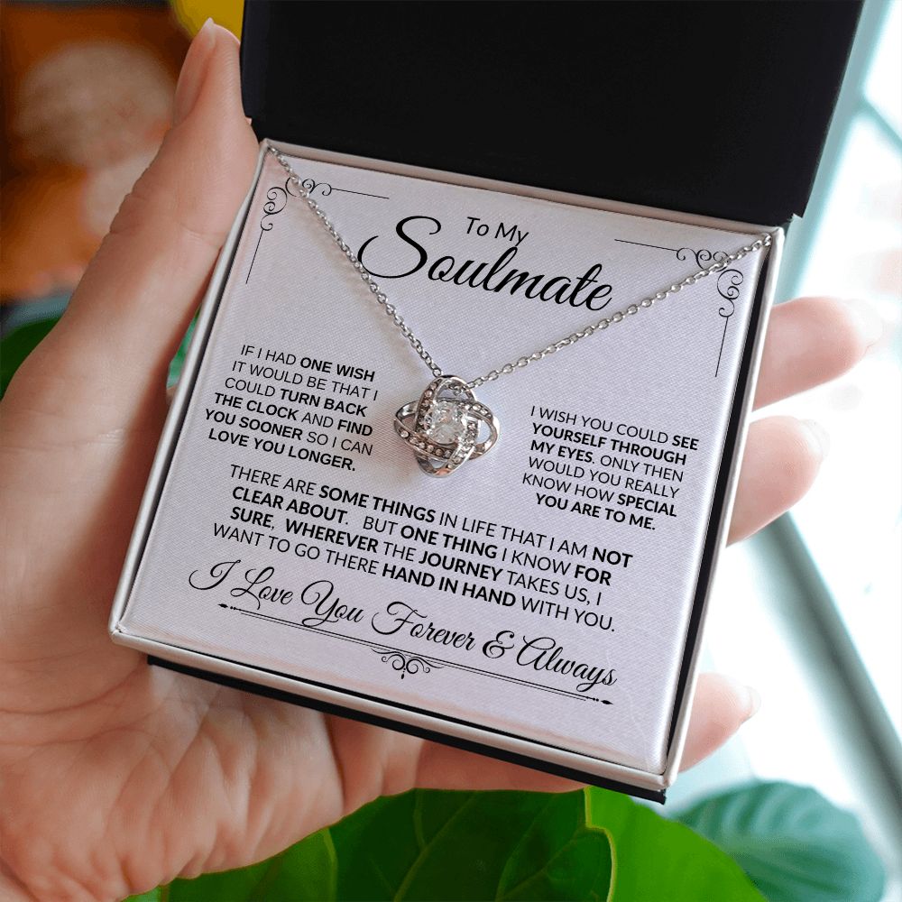Soulmate If I Had One Wish -- Love Knot Necklace
