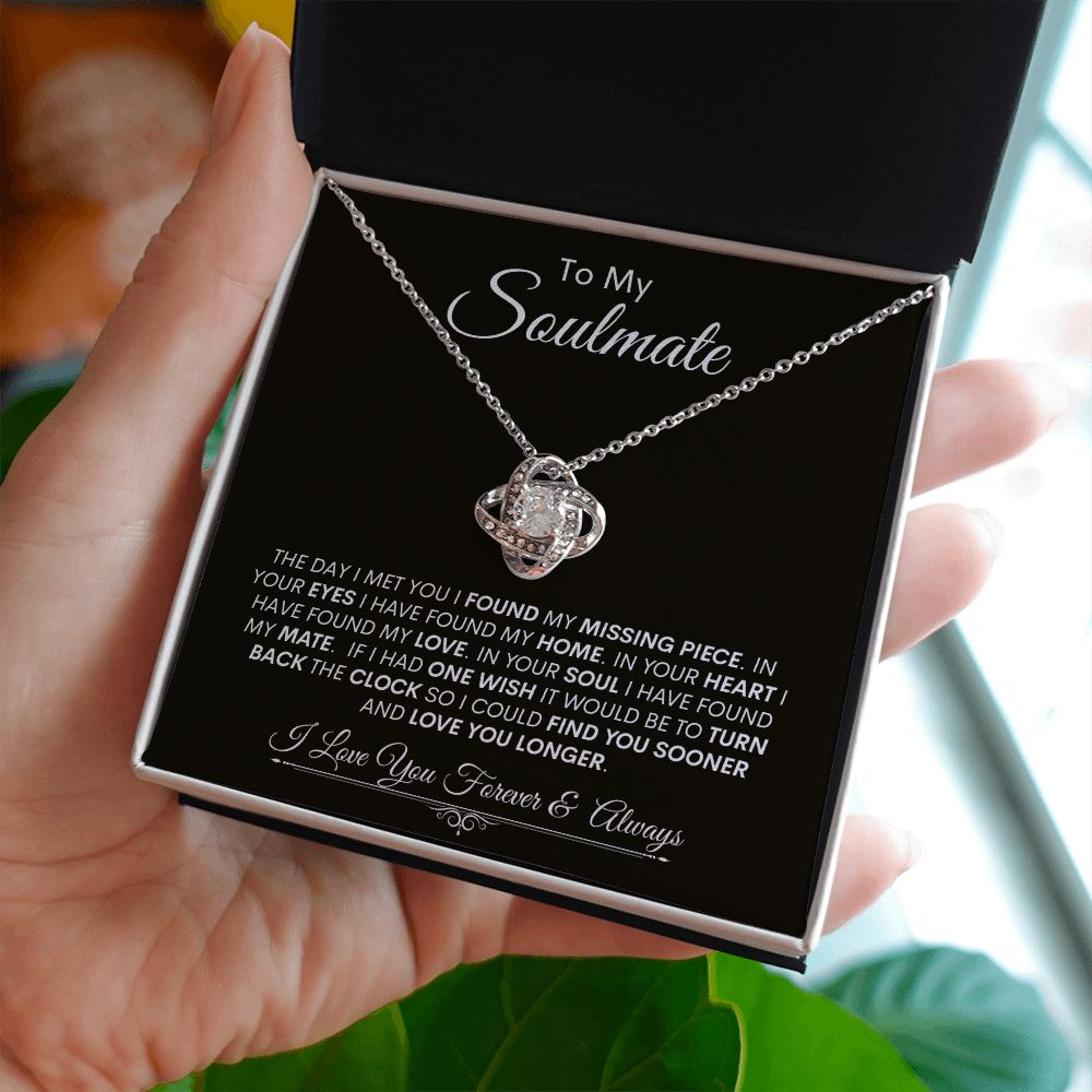 Soulmate, I Found Home In Your Heart --Love Knot Necklace
