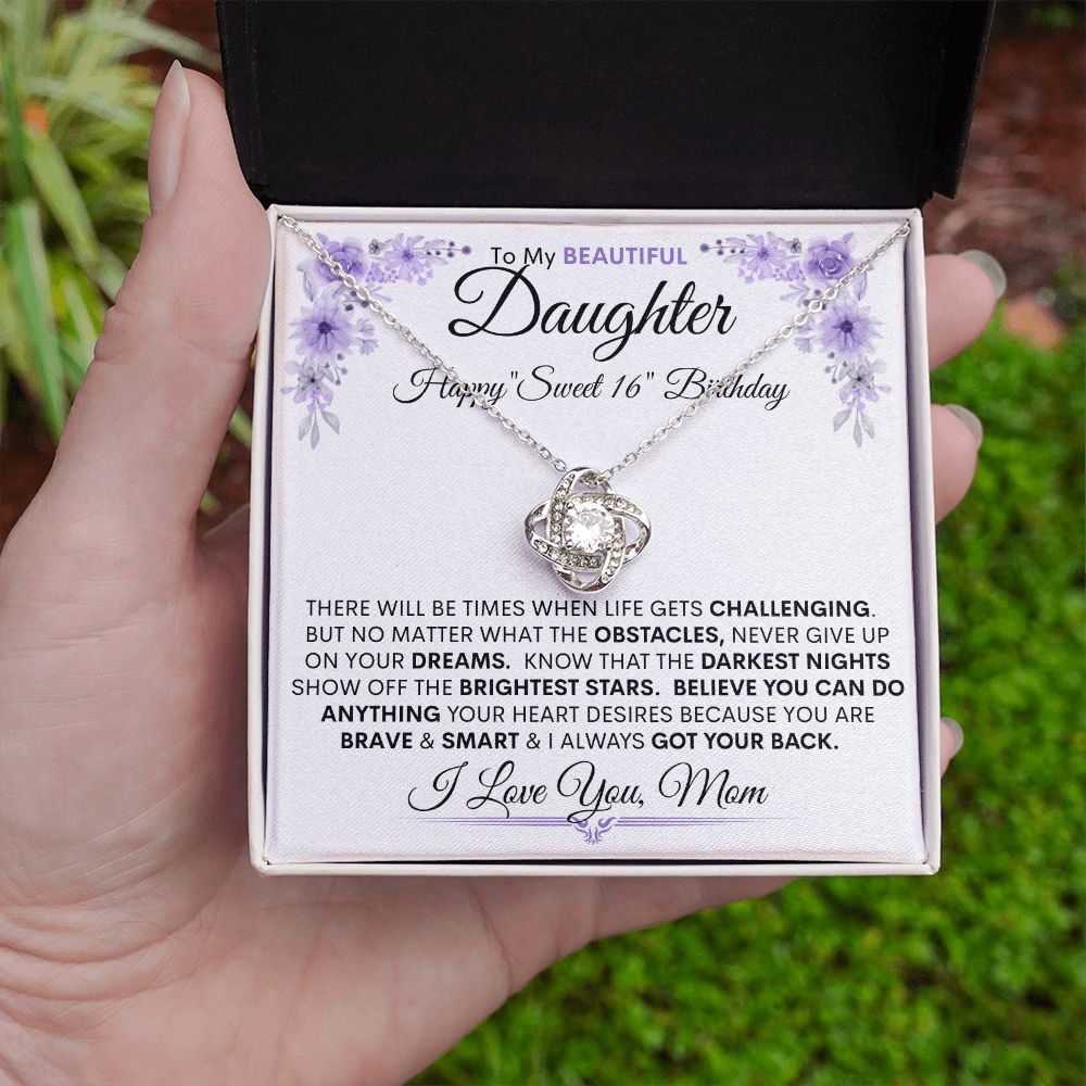 Daughter "Sweet 16" Birthday l Love Knot Necklace