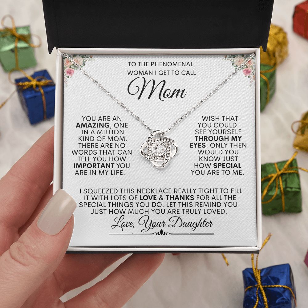 Phenomenal Mom -- Love Knot Necklace Full of Love & Thanks