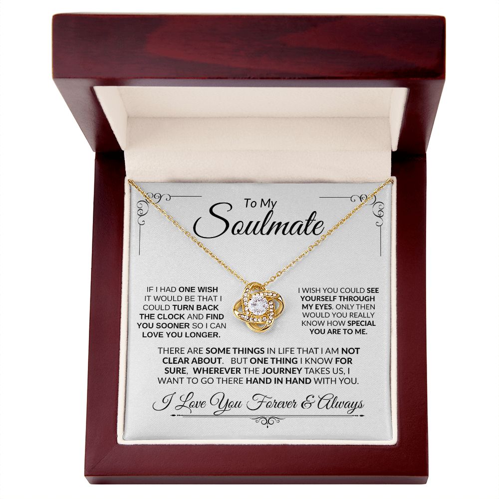 Soulmate If I Had One Wish -- Love Knot Necklace