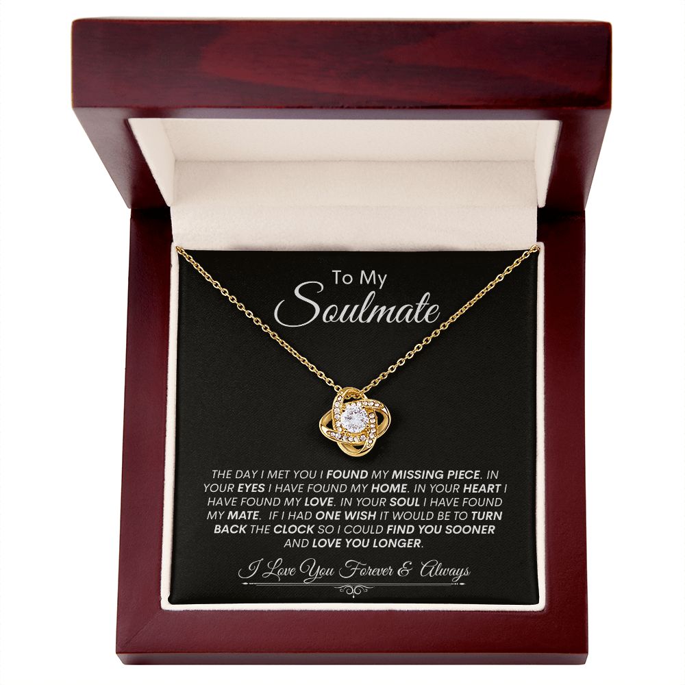 Soulmate, I Found Home In Your Heart --Love Knot Necklace