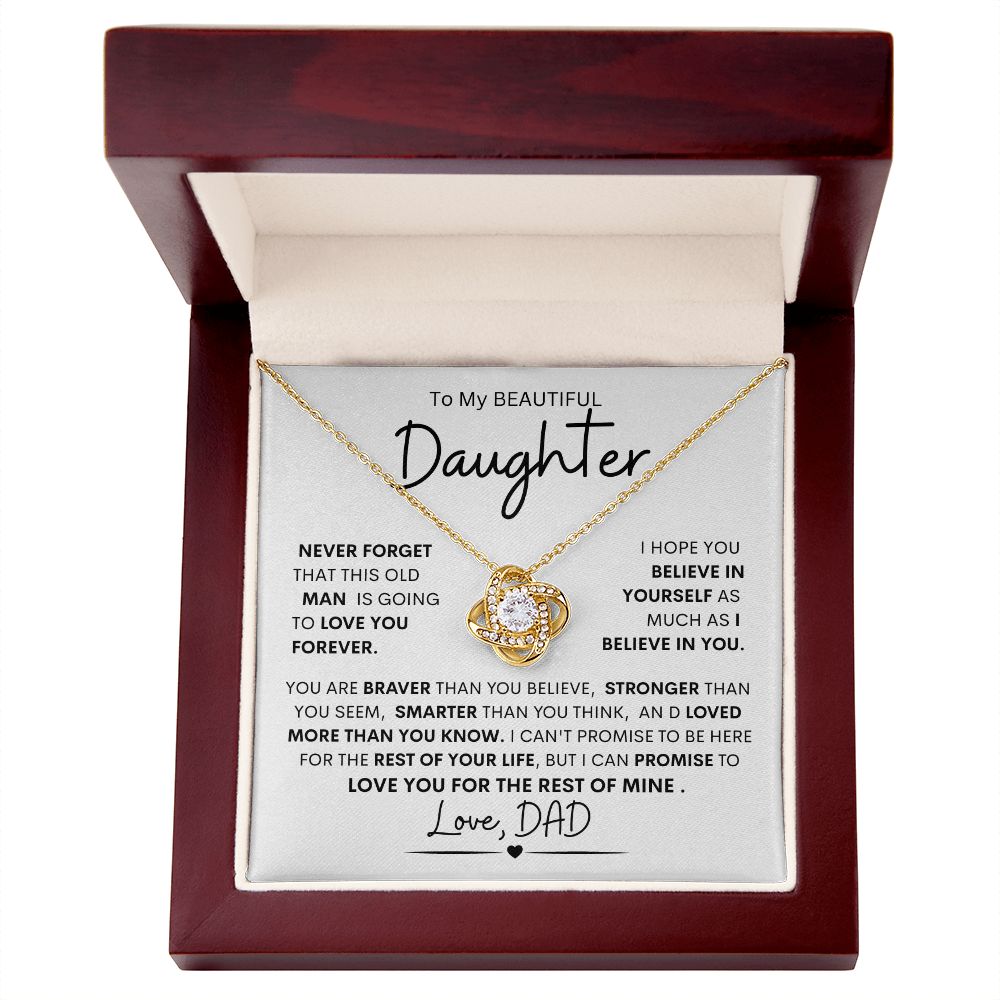 Daughter, I Promise to Love You For The Rest of My Life l Love Knot Necklace