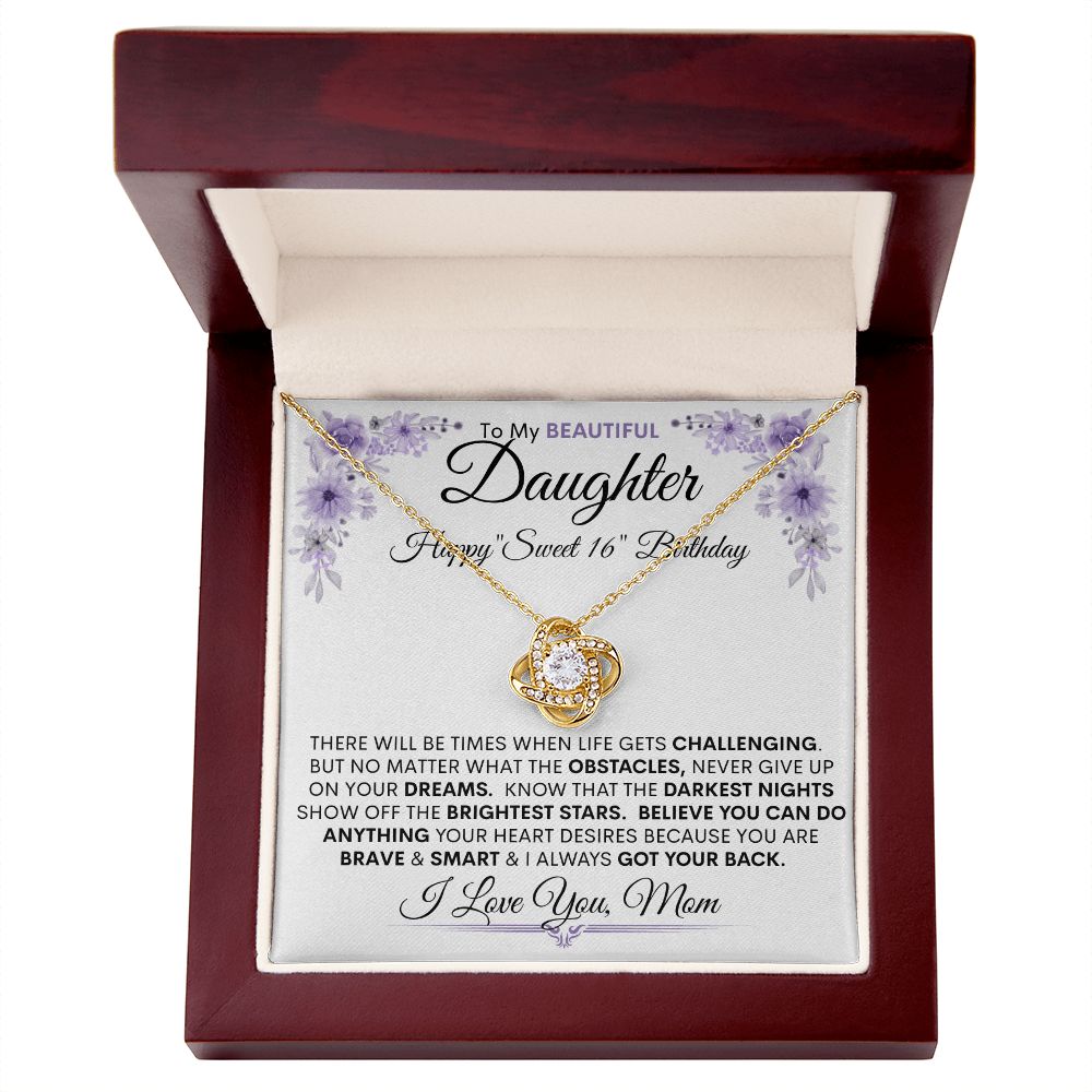 Daughter "Sweet 16" Birthday l Love Knot Necklace